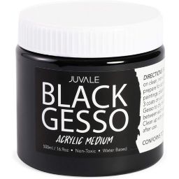 Juvale Gesso Acrylic Paint for Arts & Crafts (16.9oz, 500ml, Black)