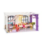 Robotime DIY Sweet Patio Miniature Doll House with Furniture   Wooden Kits Toy - Perfect Gift for Girls - White and Purple