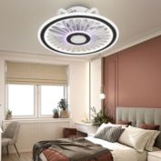 Infinity Merch Acrylic Round LED Lighting Ceiling Fan Light White