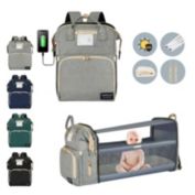 Kitcheniva 3 in 1 Foldbale Diaper Bag, Gray