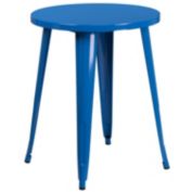 Flash Furniture Webb Commercial Grade 24" Round Blue Metal Indoor-Outdoor Table