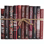 Booth & Williams Mahogany Dust Jacket Decorative Books, One Foot Bundle of Real, Shelf-Ready Books