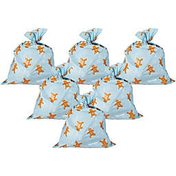 Juvale Gingerbread Snowflake Jumbo Gift Sacks for Large Gifts (Blue, 3 x 4 Ft, 6 Pack)