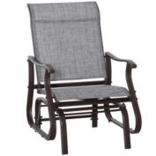 Outsunny Outdoor Swing Glider Chair, Patio Mesh Rocking Chair with Steel Frame for Backyard, Garden and Porch, Grey