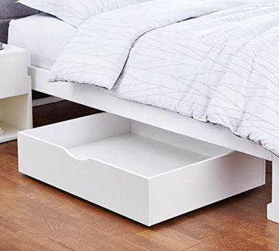 DormCo The Storage MAX - Underbed Wooden Organizer with Wheels - White