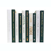 Booth & Williams Green and White Team Colors Decorative Books, One Foot Bundle of Real, Shelf-Ready Books