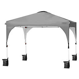 Costway-CA 10 Feet x 10 Feet Outdoor Pop-up Camping Canopy Tent with Roller Bag-Gray