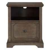 Lexicon Toulon Collection Lateral File Cabinet with Casters, Distressed Dark Oak