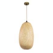 ELE Light & Decor Emily 1-Light Tan Pendant Design Pendant Light with Rattan Shade