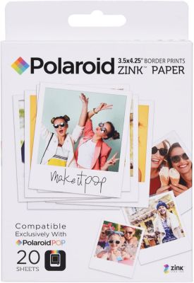 Polaroid 3.5 x 4.25 inch Premium Zink Border Print Photo Paper (20 Sheets) Compatible with Pop Instant Camera