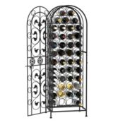 HOMCOM 45-Bottle Modern Wine Organizer Decorative Portable Wrought Iron Wine Rack Jail