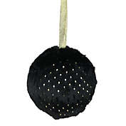 Northlight Black and Gold Dots Traditional Christmas Ball Ornament 4" (101mm)