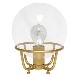 Elegant Designs Home Decorative Glass Crystal Ball Table Lamp, Matte Gold