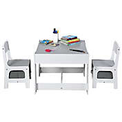 Costway Kids Table & Chair Set W/ Storage Boxes