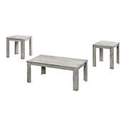 Monarch Specialties I 7860p Table Set - 3pcs Set / Industrial Grey