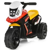 Slickblue 6V 3-Wheel Electric Ride-On Toy Motorcycle Trike with Music and Horn