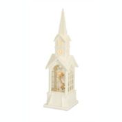 Melrose Home Decorative Church Snow Globe with Angel 16.25"H Plastic