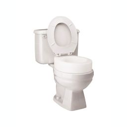 Carex Toilet Seat Riser, Round Raised Toilet Seat Adds 3.5 inches to Toilet Height, for Assistance Bending or Sitting, 300 Pound Weight Capacity