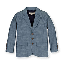 Hope & Henry Boys' Chambray Suit Jacket (Blue Chambray, 3-6 Months)