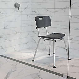 Emma + Oliver Tool-Free 300 Lb. Capacity, Adjustable Gray Bath & Shower Chair with Back