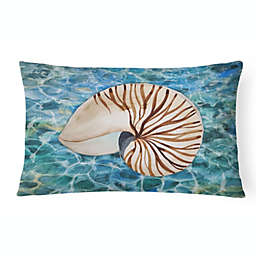 Caroline's Treasures Sea Shell and Water Canvas Fabric Decorative Pillow 12 x 16