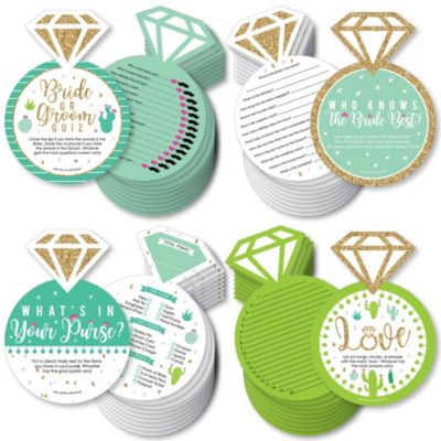 Big Dot of Happiness Final Fiesta - 4 Bridal Shower Games - 10 Cards Each - Gamerific Bundle