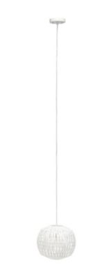 Lalia Home 1-Light 11.38" Bohemian Farmhouse Coastal Woven Paper Shade Pendant, White