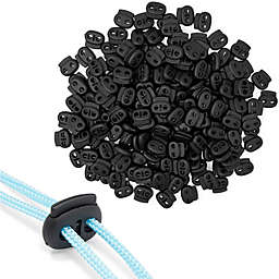 Okuna Outpost Double Hole Cord Locks for Drawstring, Black Toggle Stopper (0.9 x 0.8 in, 200 Pieces)