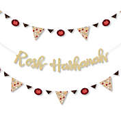 Big Dot of Happiness Rosh Hashanah - New Year Letter Banner Decoration - 36 Banner Cutouts and No-Mess Real Gold Glitter ROSH HASHANAH Banner Letters