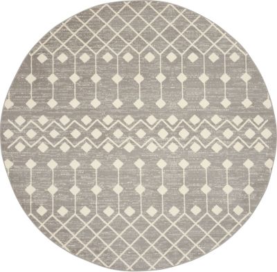 Nourison Grafix GRF37 Indoor Area Rug Grey 8' x ROUND