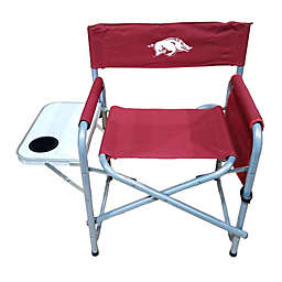 Rivalry Arkansas Logo Outdoor Camping Picnic Folding Portable Seat Directors Chair With Side Table Pockets Red