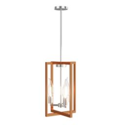 Gymax 3-Lights Pendant Lamp Flush Mount Geometric Metal Chandelier w/ Iron Lamp Shade