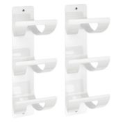 mDesign Modern Three Level Bathroom Wall Mount Towel Rack Holder & Organizer
