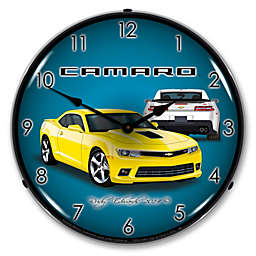 Collectable Sign & Clock   2014 SS Camaro Bright Yellow LED Wall Clock Retro/Vintage, Lighted