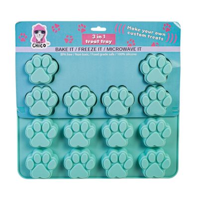 American Pet Supplies Paw Print 3 in 1 Silicone Baking Treat Tray