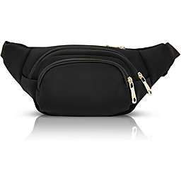 Zodaca Black Plus Size Fanny Pack with Adjustable Strap 34-60 Inches, Expands to 5XL