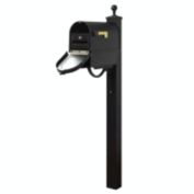 Special Lite Products Berkshire Curbside Mailbox with Front Numbers, Newspaper Tube, Locking Insert and Springfield Mailbox Post