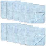 Muslin Burp Cloths 10 Pack Large 100% Cotton Hand Washcloths 6 Layers Extra Absorbent and Soft by Comfy Cubs (Sky Blue, Pack of 10)