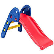 Gymax 2 Step Children Folding Slide Plastic Fun Toy Up-down For Kids Indoor & Outdoor