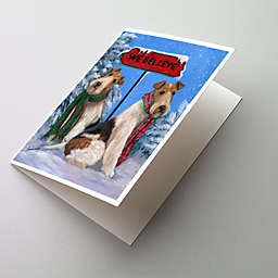 Caroline's Treasures Fox Terrier Christmas We Believe Greeting Cards and Envelopes Pack of 8 7 x 5