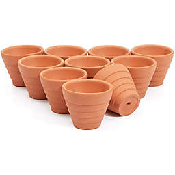 Juvale Mini Clay Terra Cotta Pots with Drainage Hole for Succulent, Cactus, Flower (1.5 in. 10 Pack)