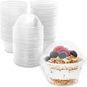 Juvale Clear Plastic Ice Cream and Yogurt Cups with Dome Lids (5 oz, 50 Pack)