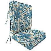 Jordan Manufacturing Jordan Manufacturing Outdoor 2PC Attached Deep Seat Chair Cushion-FREEMONT CHAMBRAY