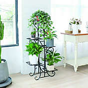 Stock Preferred 5-Tier Metal Flower Pot Plant Stand in Iron Black