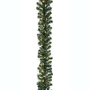 Allstate 9&#39; x 10" Pre-lit Windsor Green Pine Artificial Christmas Garland - Clear Lights