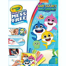 Crayola Baby Shark Color Wonder Set, 24 Mess Free Coloring Pages & 5 Markers,