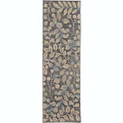 Nourison Tranquil 2&#39;3" X 7&#39;3" (7&#39; Runner) Grey/Beige Area Rug Contemporary Botanical Vine and Bloom by Nourison