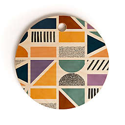 Deny Designs Marta Barragan Camarasa Mosaic shapes and textures Clf Cutting Board Round