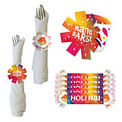 Big Dot of Happiness Holi Hai - Festival of Colors Party Paper Napkin Holder - Napkin Rings - Set of 24