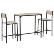 HOMCOM 3 Piece Industrial Dining Table Set, Counter Height Bar Table & Chairs Set for Small Space in the Dining Room